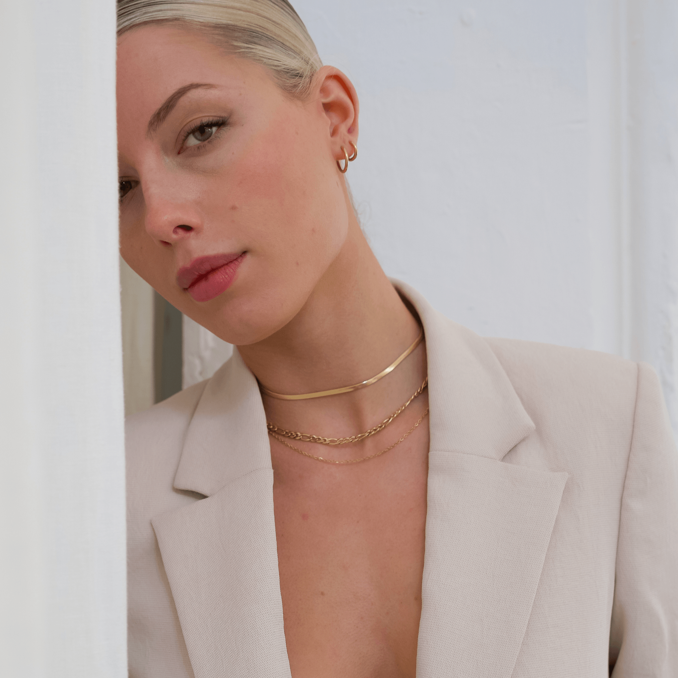 Double Chain Necklace - Gold - Ocean Girl Art