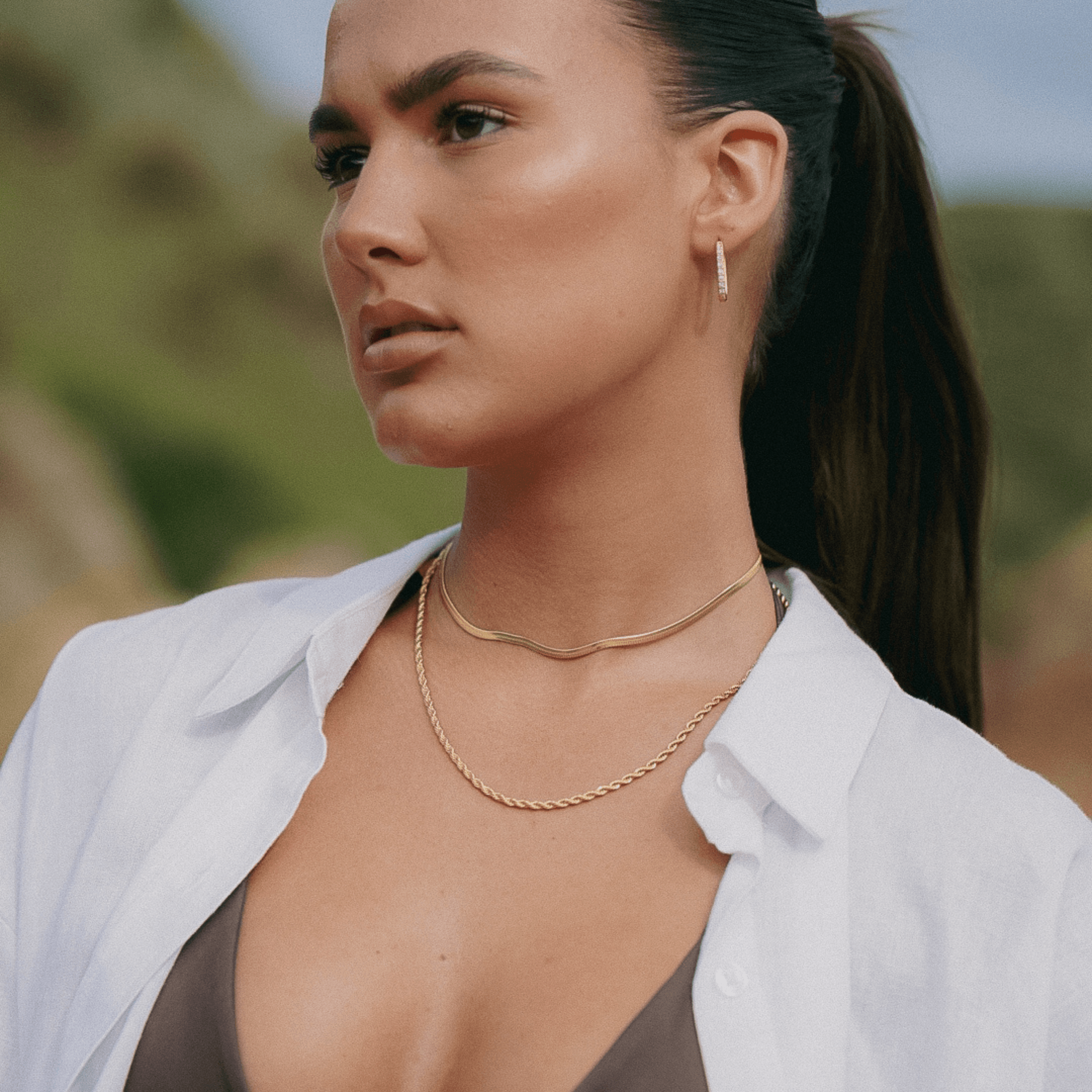 Thin Rope Chain Necklace - Gold - Ocean Girl Art