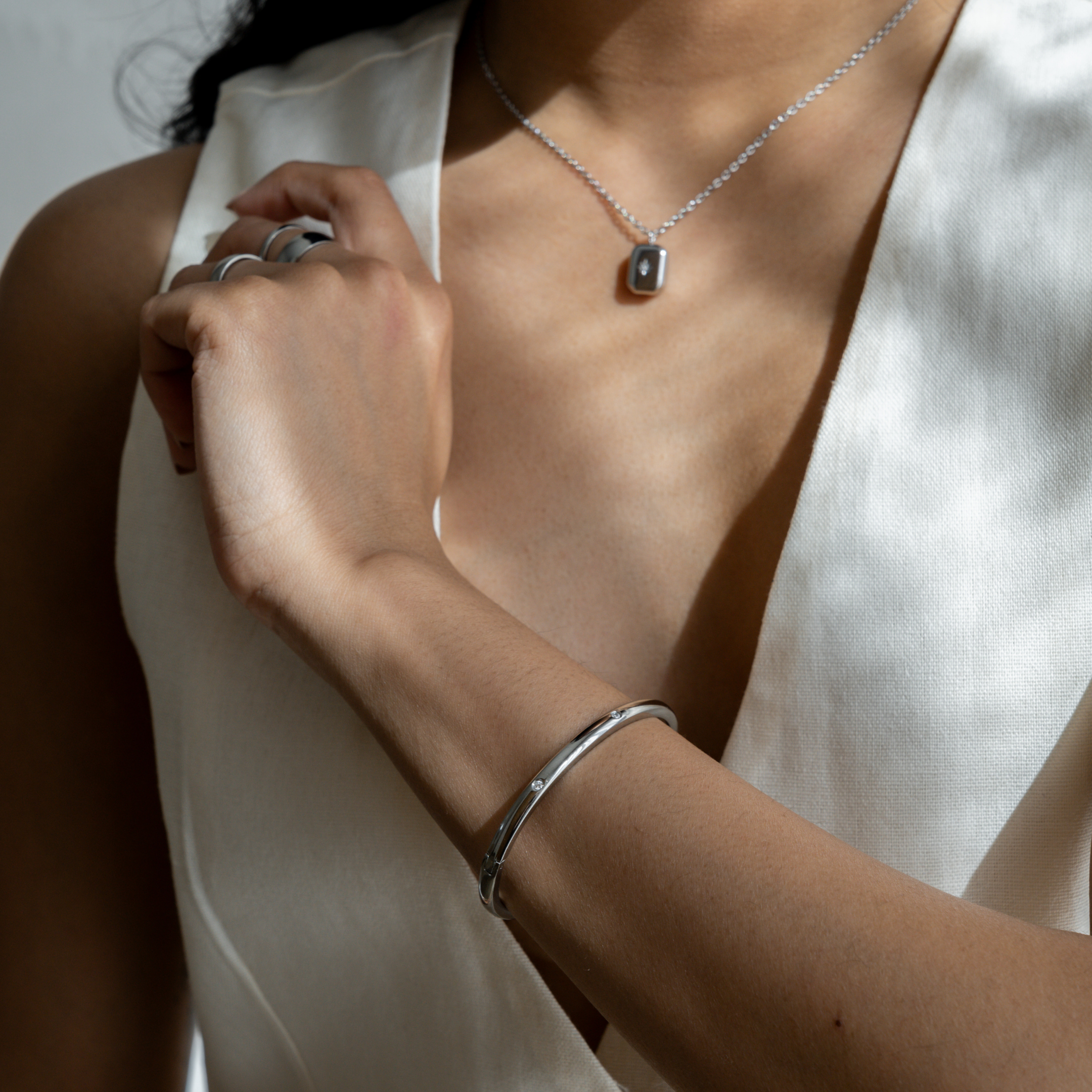 Chloé Bracelet - Silver - Ocean Girl Art