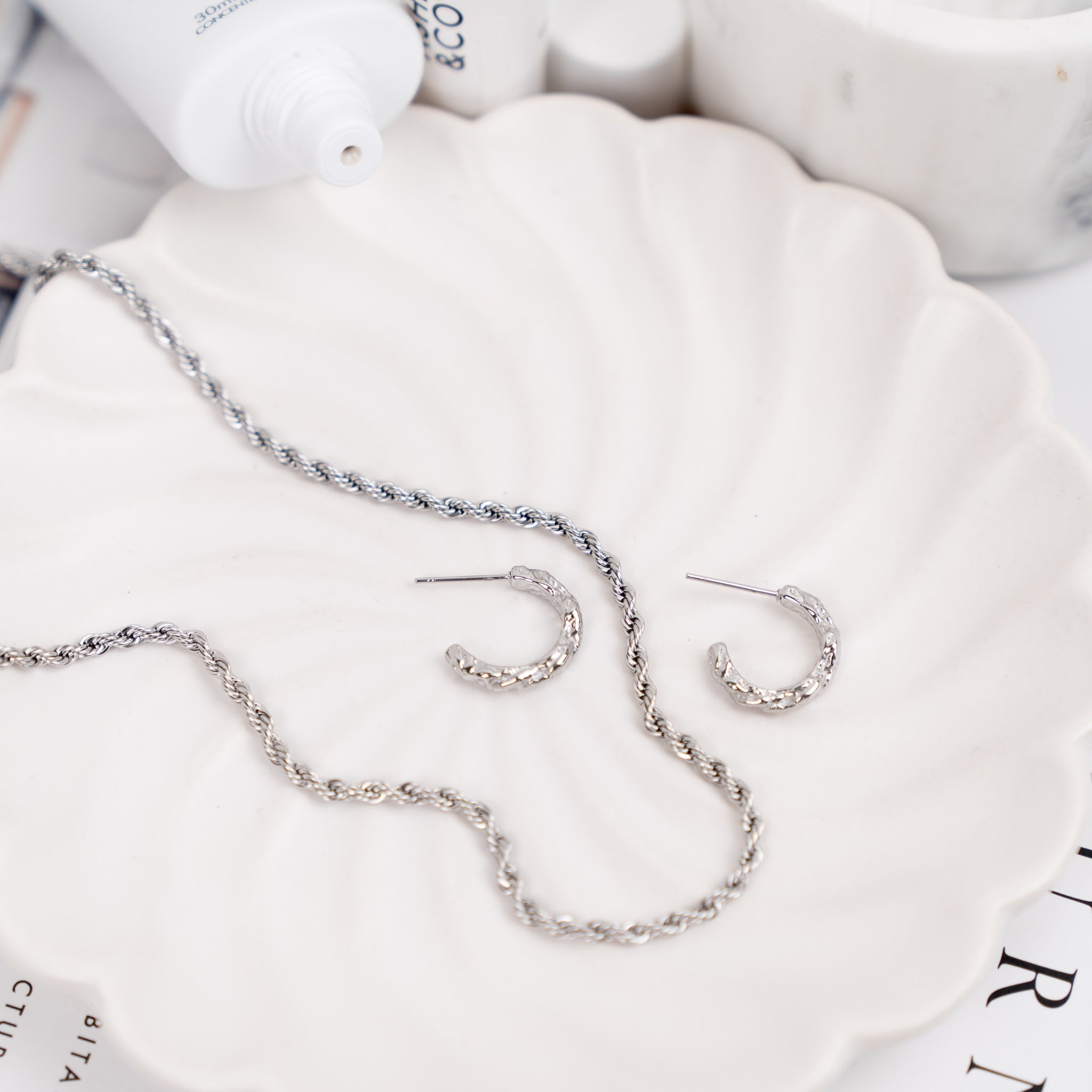 Thin Rope Chain Necklace - Silver - Ocean Girl Art