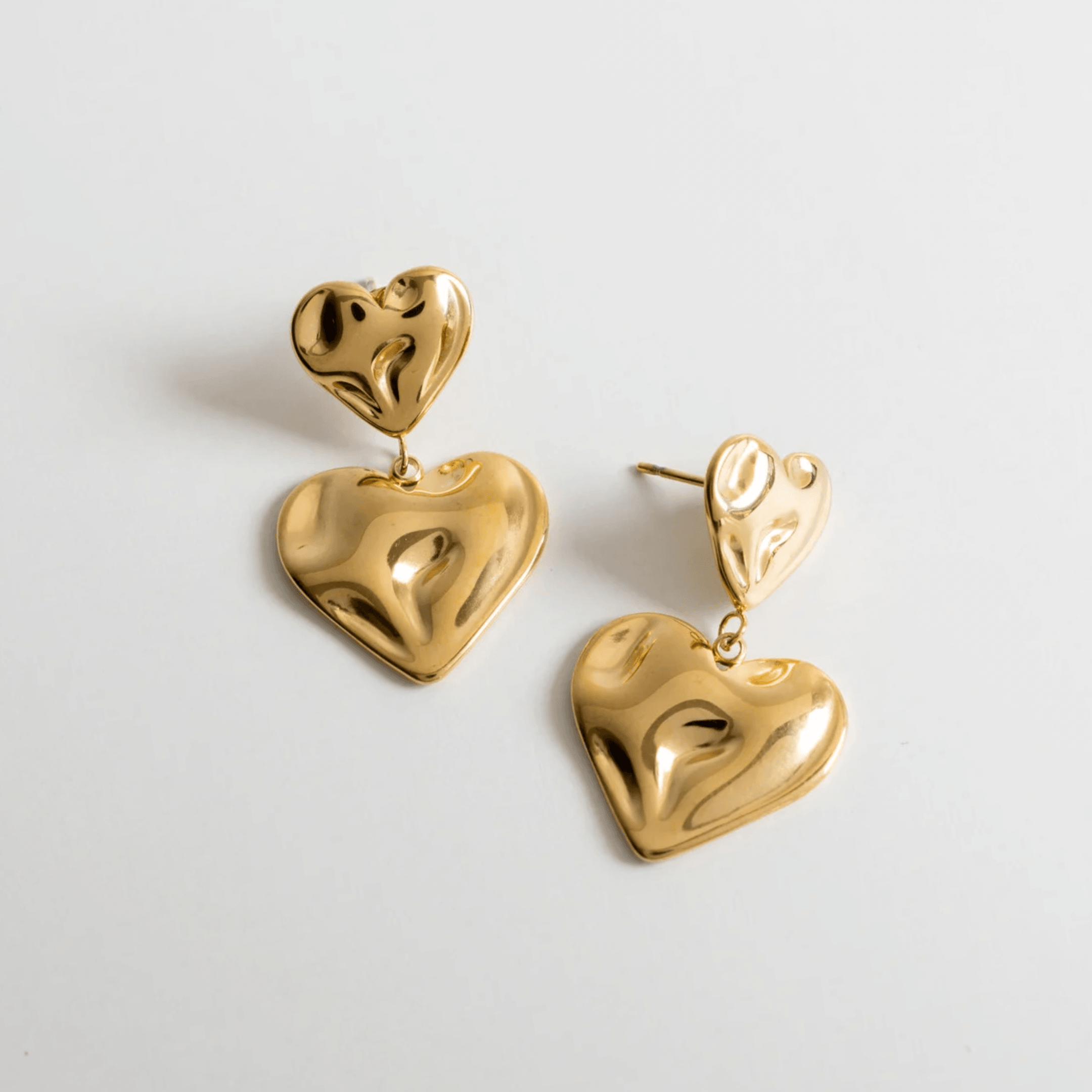 Asmara Heart Earrings - Gold - Ocean Girl Art