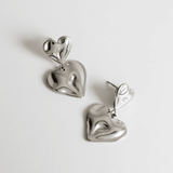 Asmara Heart Earrings - Silver - Ocean Girl Art