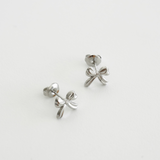 Baby Bow Stud Earrings - Silver - Ocean Girl Art