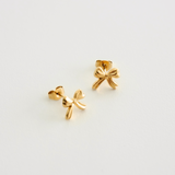 Baby Bow Studs - Gold - Ocean Girl Art