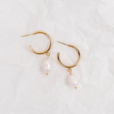 Brighton Pearl Hoop Earrings - Ocean Girl Art