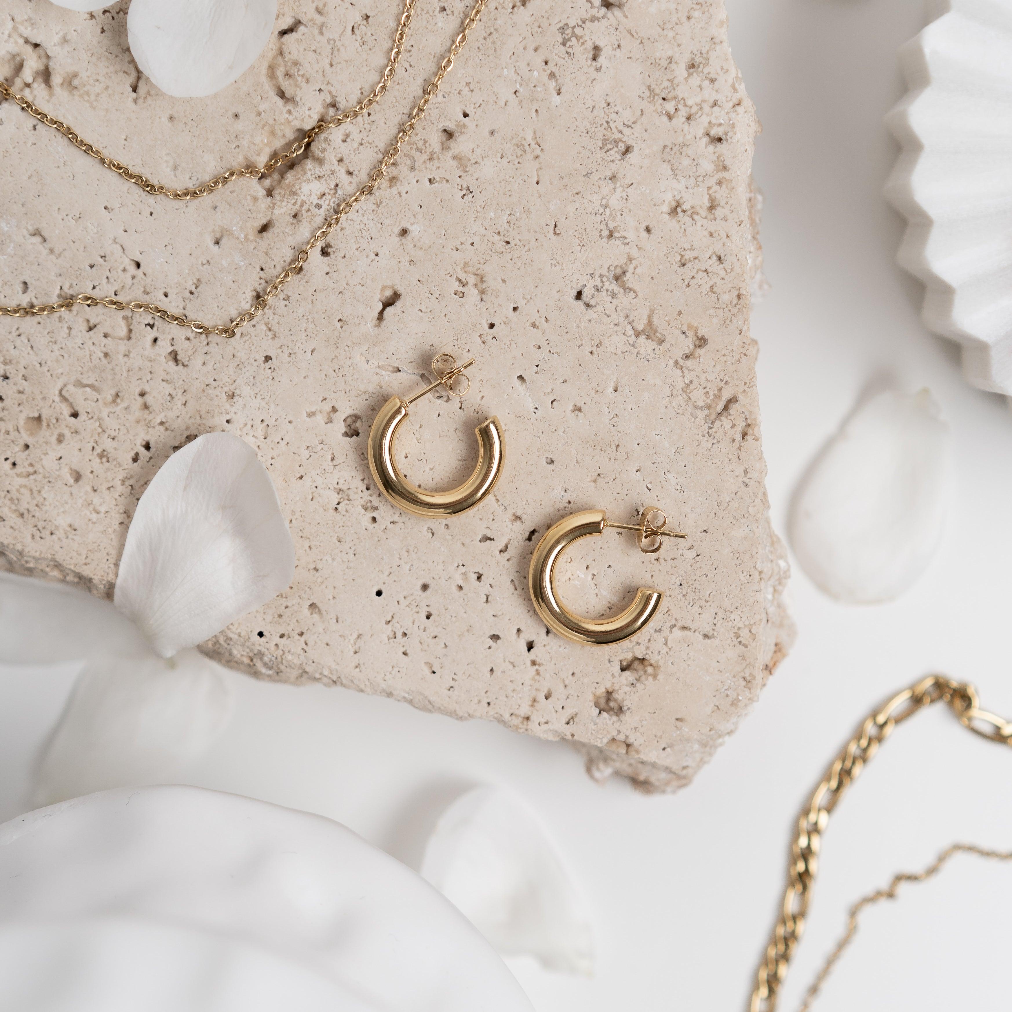 Classic Hoop Earrings - Gold - Ocean Girl Art