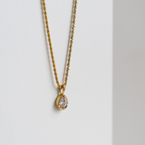 Dewdrop Gold Gemstone Necklace - Ocean Girl Art