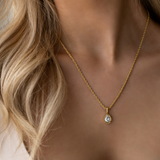 Dewdrop Gold Gemstone Necklace - Ocean Girl Art