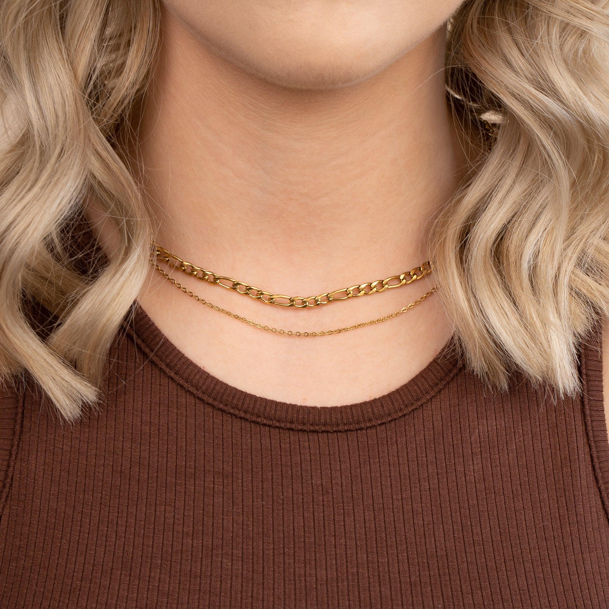 Double Chain Necklace - Gold - Ocean Girl Art