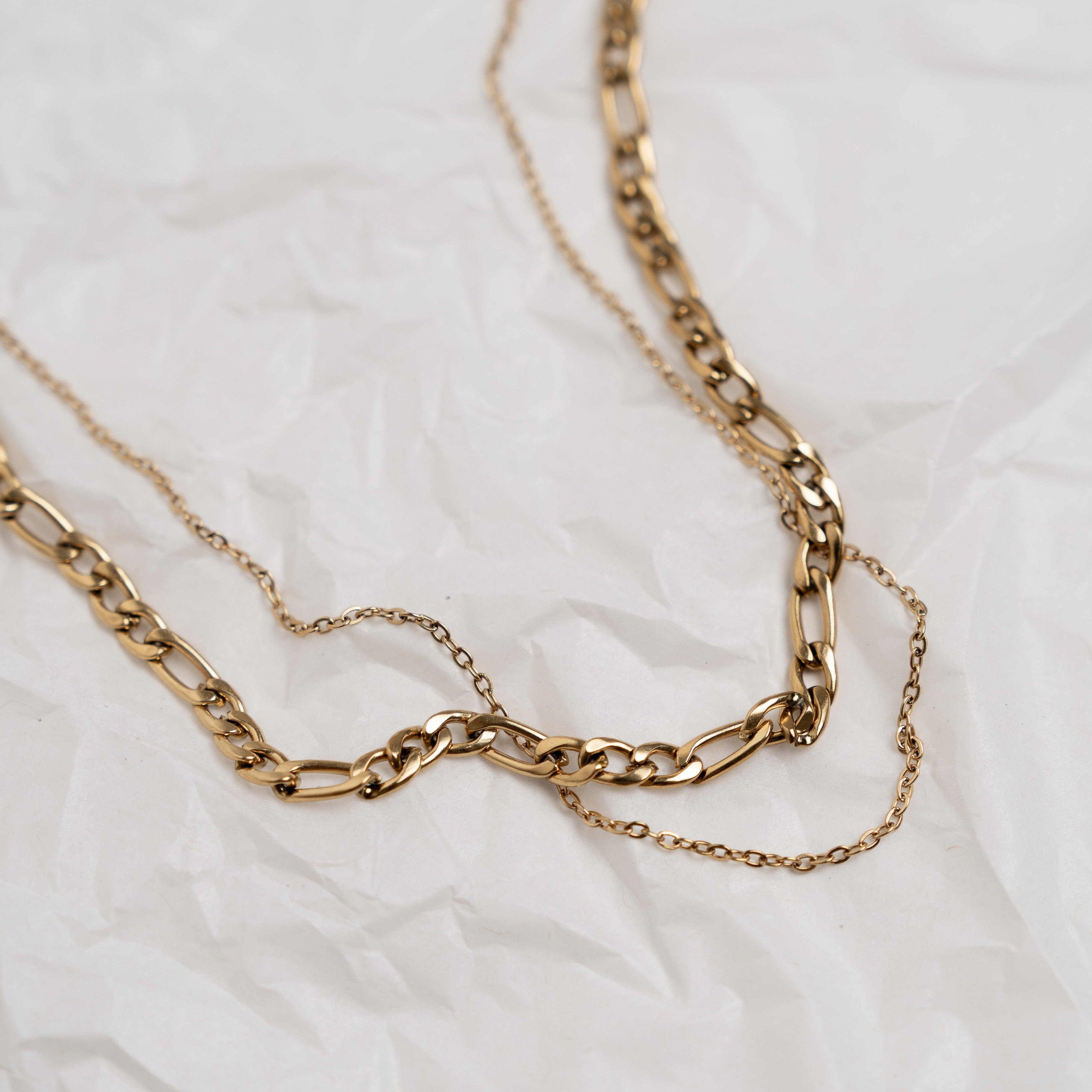 Double Chain Necklace - Gold - Ocean Girl Art