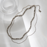 Double Chain Necklace - Silver - Ocean Girl Art