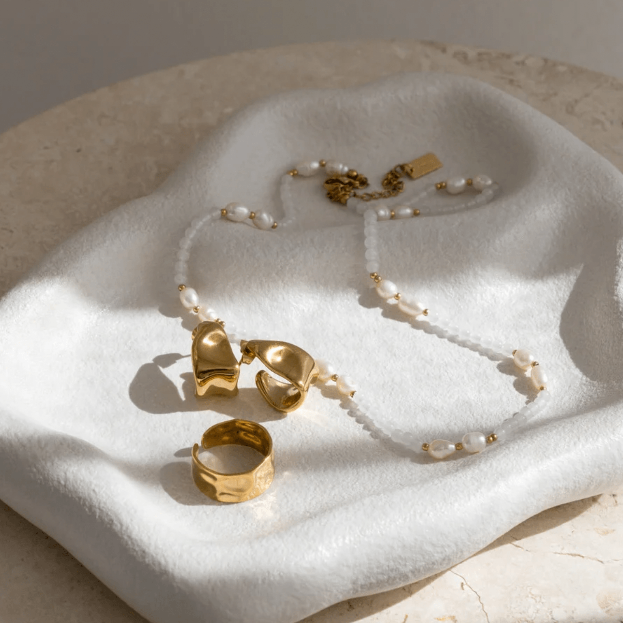 Indah Earrings - Gold - Ocean Girl Art