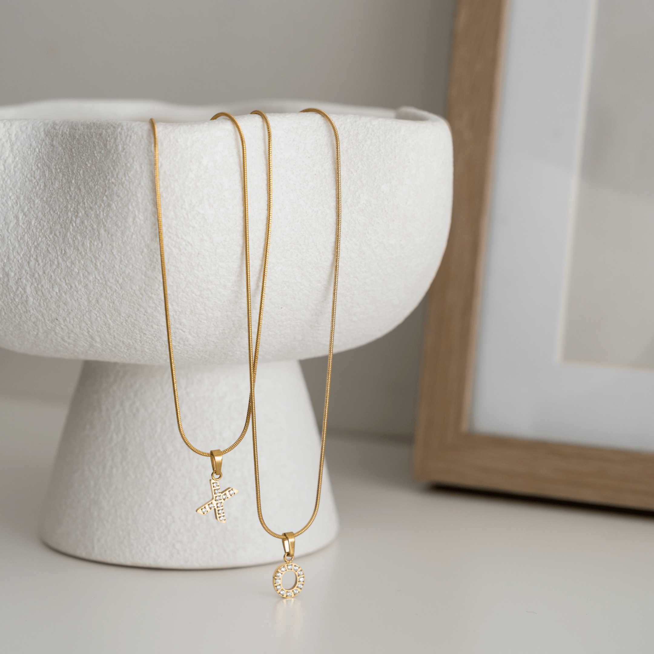 Initial Letter Necklace - a, b, c, e, f, g, Gold, h, i, j, k, l, letter, m, mens, n, name, o, p, personalised, q, r, s, t, u, v, w, x, y, z - Ocean Girl Art