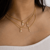 Initial Letter Necklace - a, b, c, e, f, g, Gold, h, i, j, k, l, letter, m, mens, n, name, o, p, personalised, q, r, s, t, u, v, w, x, y, z - Ocean Girl Art