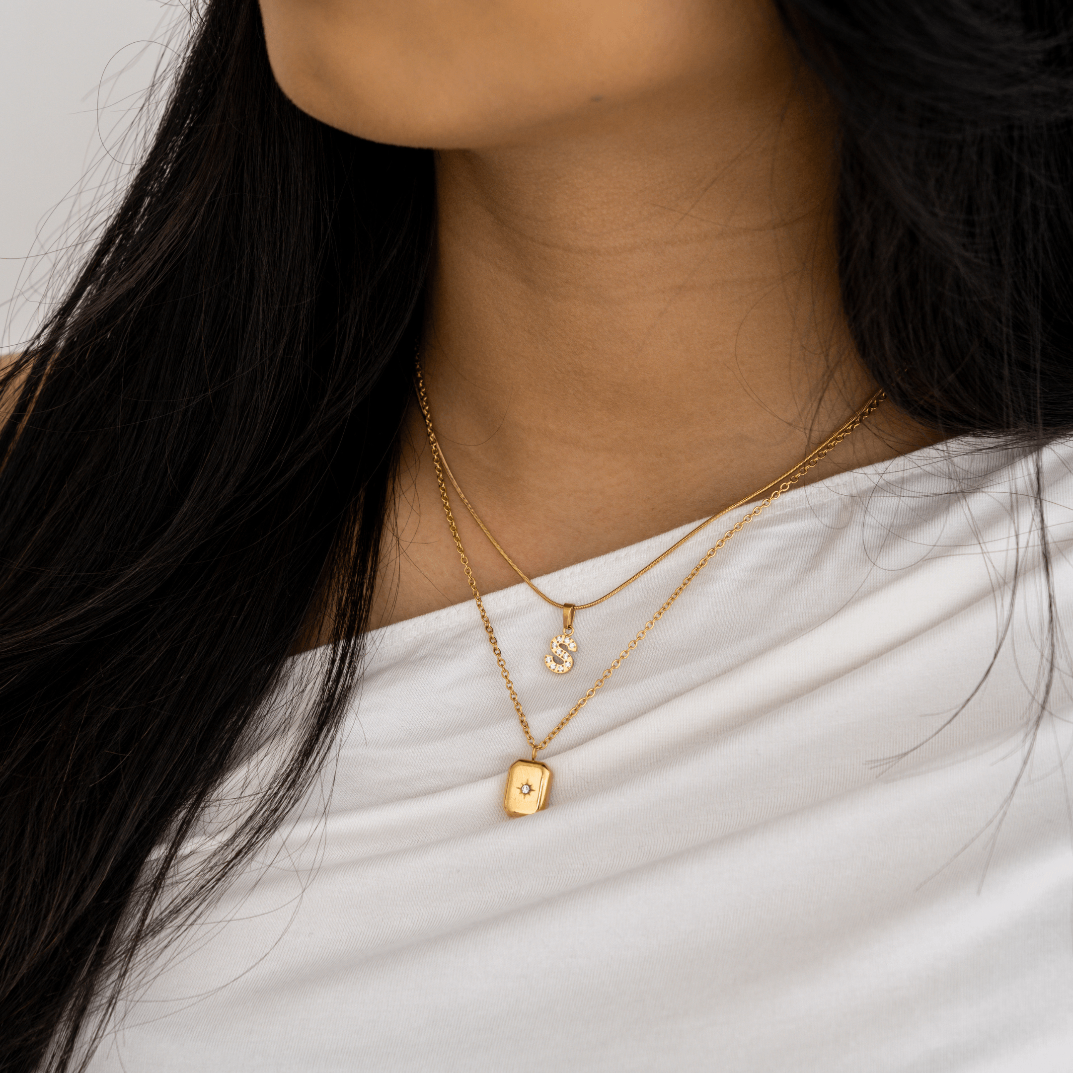 Initial Letter Necklace - a, b, c, e, f, g, Gold, h, i, j, k, l, letter, m, mens, n, name, o, p, personalised, q, r, s, t, u, v, w, x, y, z - Ocean Girl Art