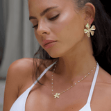 Melati Flower Necklace - flower, Gold, Pendant Necklace - Ocean Girl Art