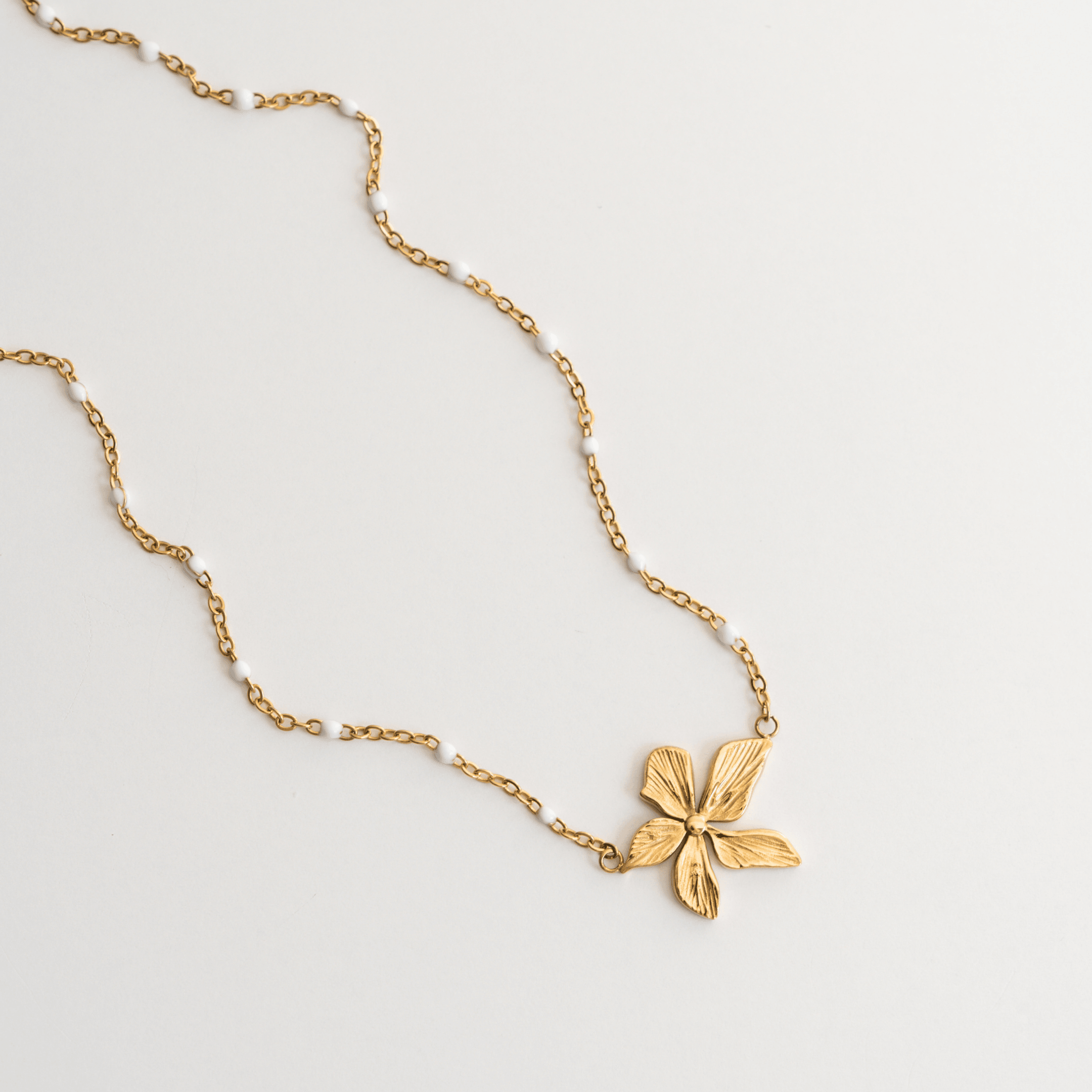 Melati Flower Necklace - flower, Gold, Pendant Necklace - Ocean Girl Art