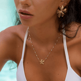 Melati Flower Necklace - flower, Gold, Pendant Necklace - Ocean Girl Art