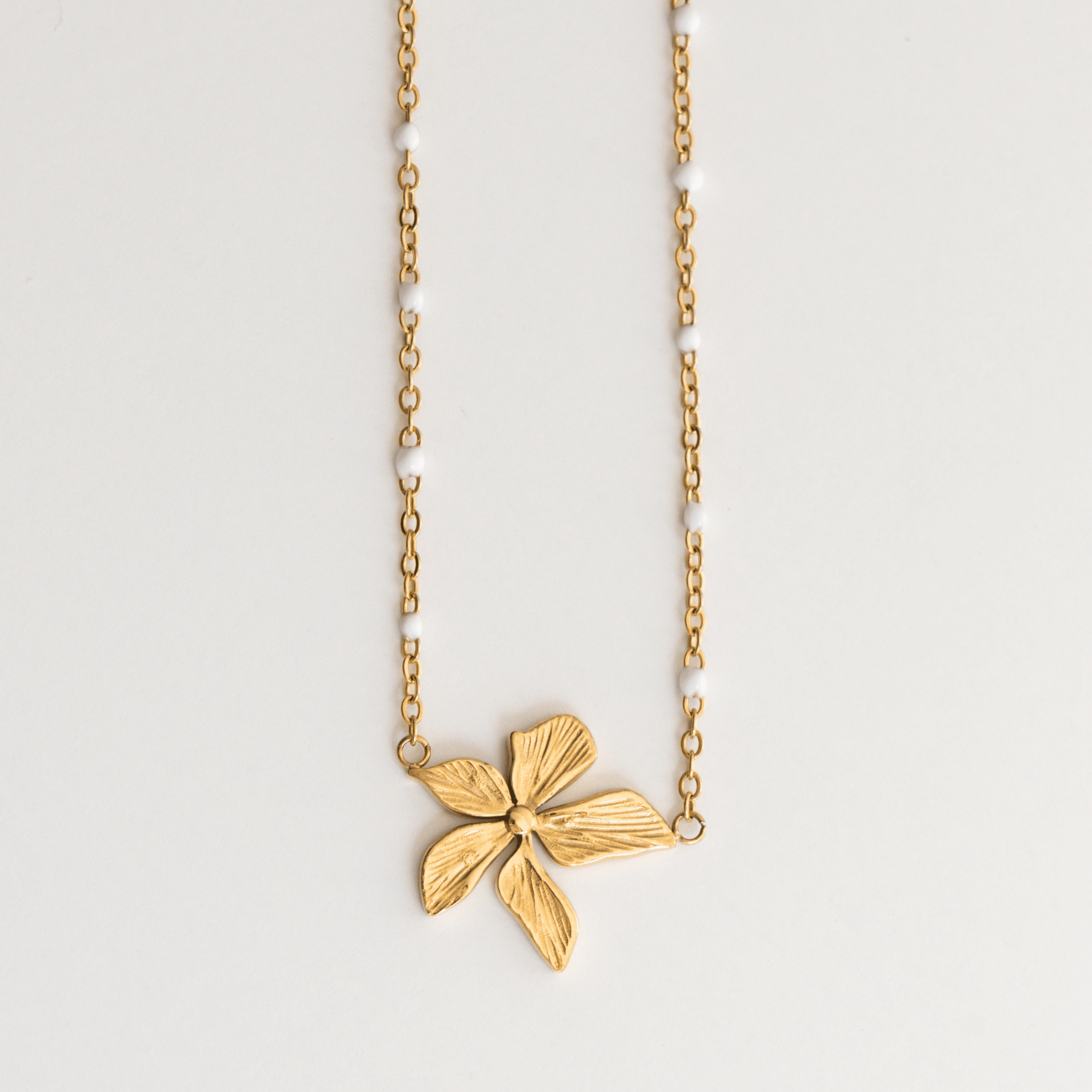 Melati Flower Necklace - flower, Gold, Pendant Necklace - Ocean Girl Art