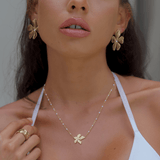 Melati Flower Necklace - flower, Gold, Pendant Necklace - Ocean Girl Art