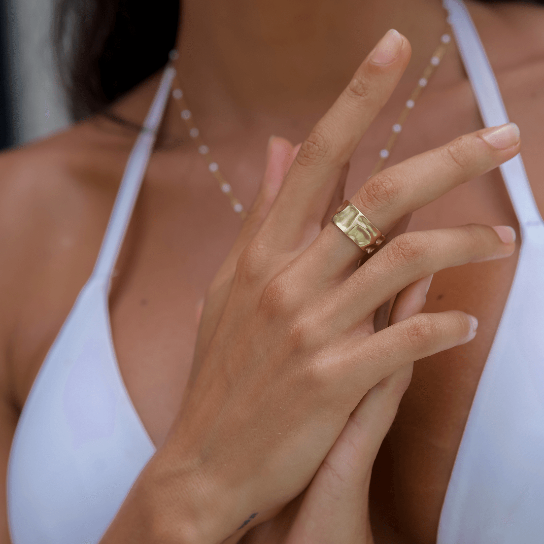 Umalas Ring - Gold - Adjustable ring, Gold, mens, one size - Ocean Girl Art